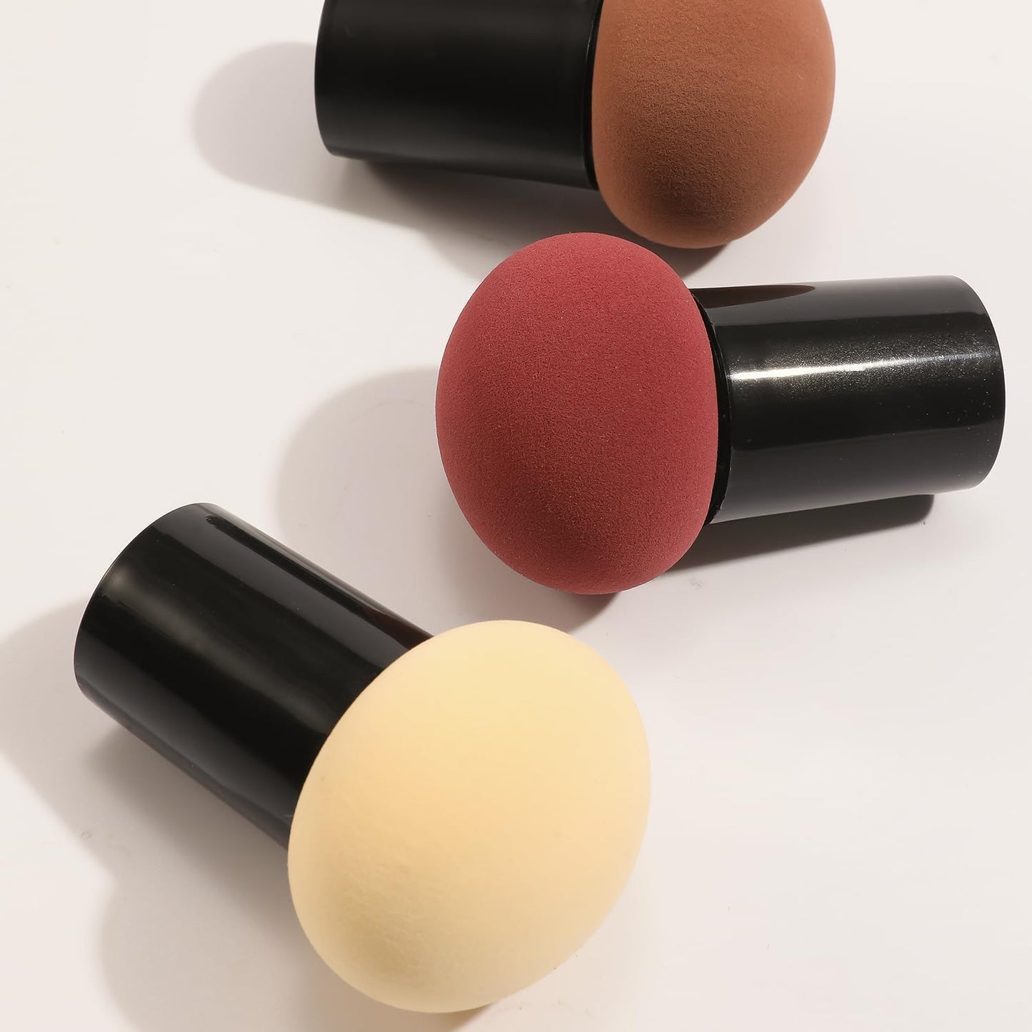 2PCS Mushroom Makeup Sponge, Makeup Brush Sponge with Handle Case, Dual-Ended Foundation Blender, Beauty Blender for Liquid Cream Powder, Professional Cosmetic Tool (White&Brown) - Medaid International