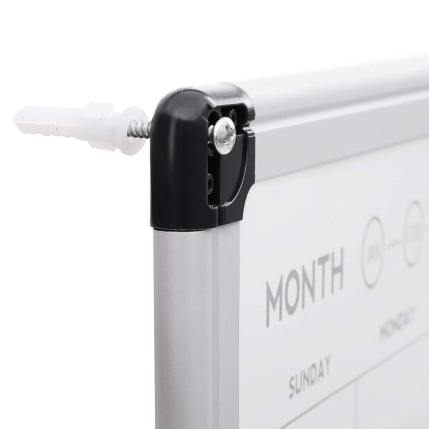 Amazon Basics 24" x 36" Monthly Whiteboard Calendar with Cork Board, Wall Mounted, Easy to Install, Silver Aluminum Frame - Medaid International