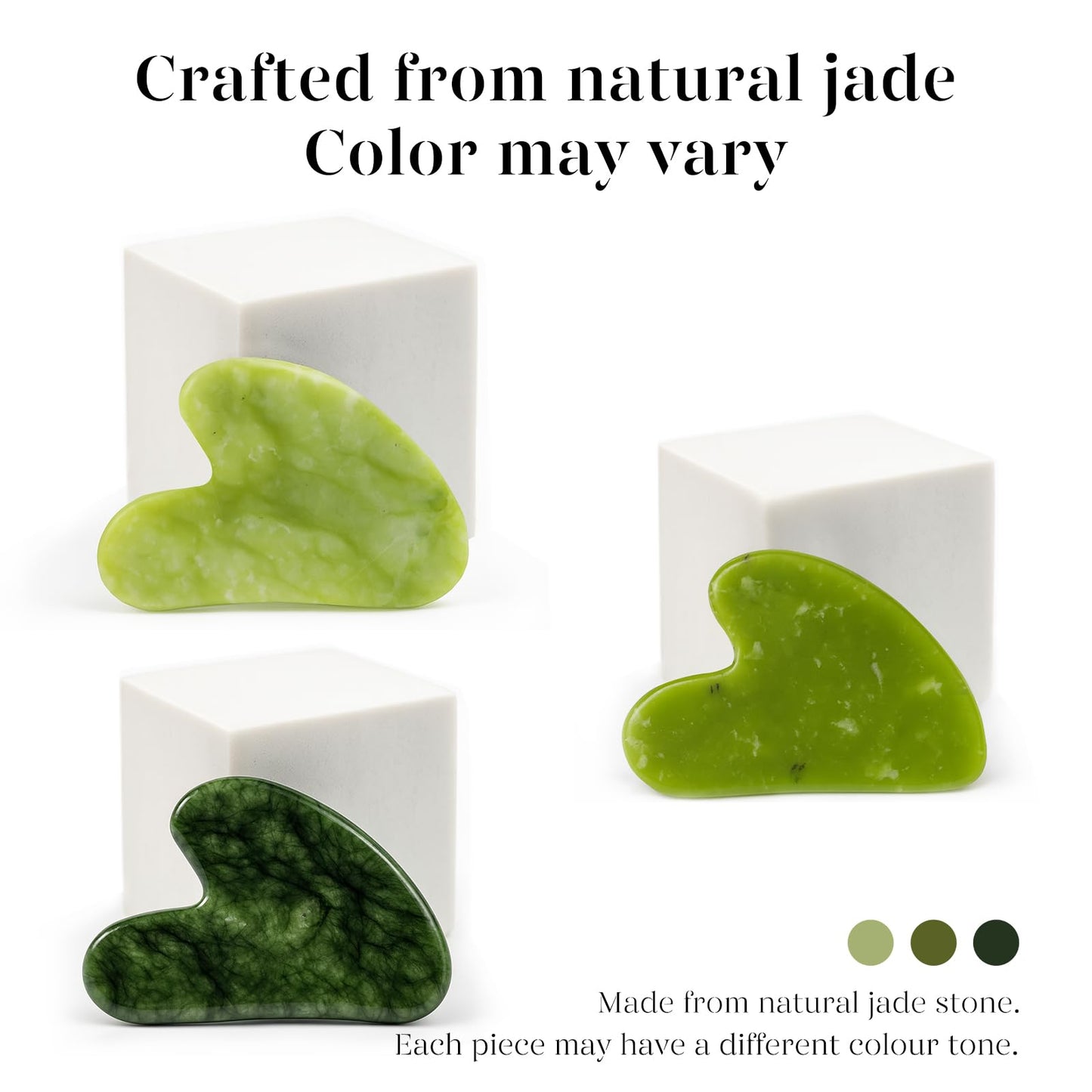 BAIMEI IcyMe Gua Sha Facial Tools Face Massager for Skin Care, Relaxation and Reduce Wrinkles Puffiness Skin Care Tools, Self Care Gift for Men Women - Xiuyan Jade - Medaid International