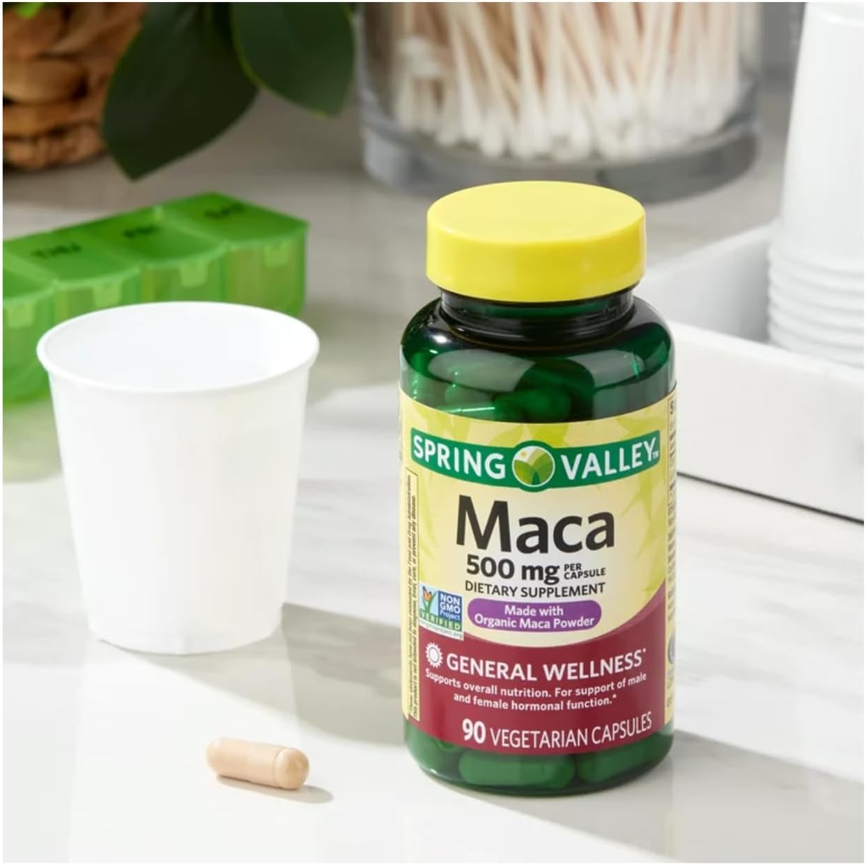 Generic Spring Valley Maca Root 500mg Capsules, Organic Maca Root for Women and Men + Exclusive VitaMax Vitamin Guide (2 Items) - Medaid International