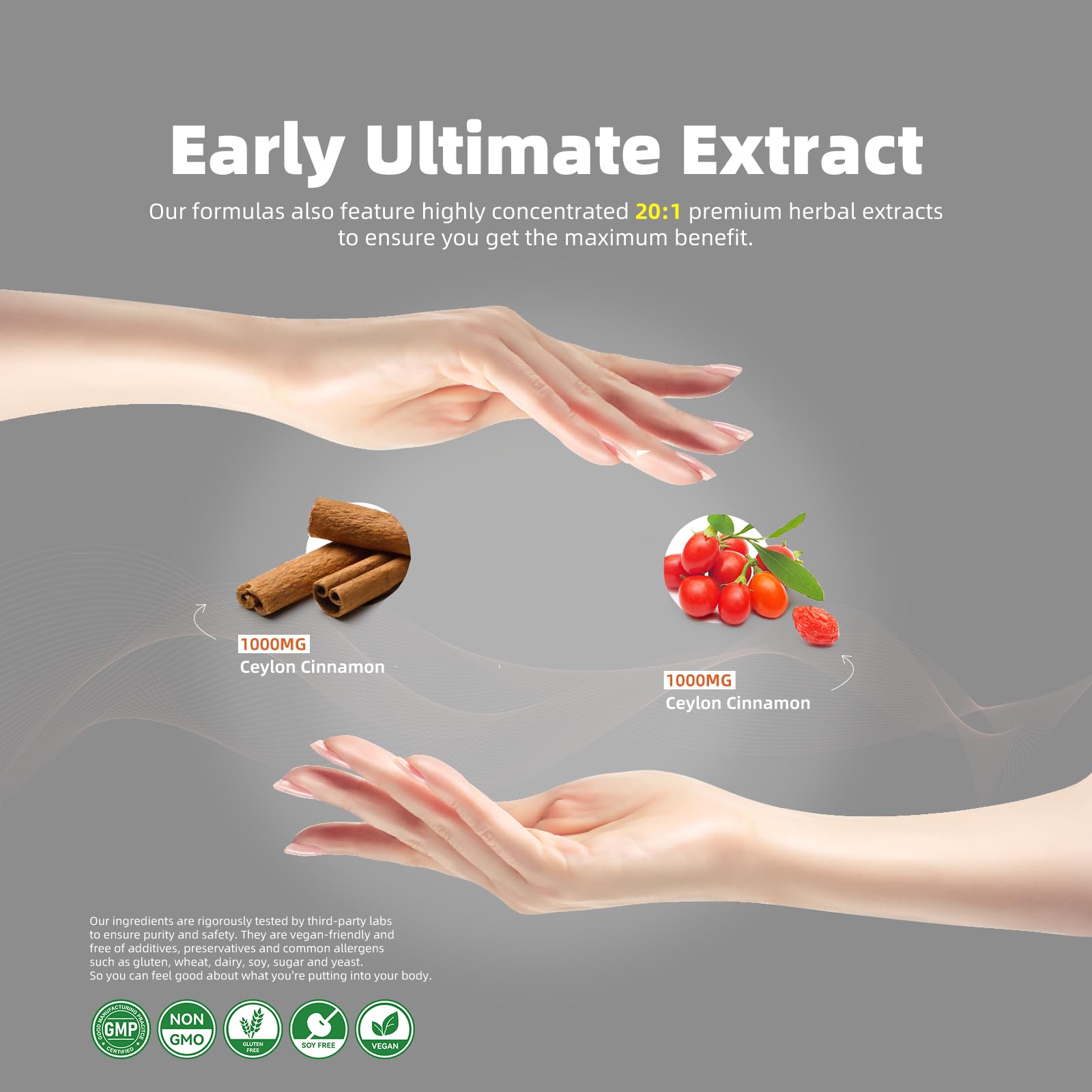 Allcoovita Berberine Supplement - Berberine 1500mg Per Serving,120 Capsules - Berberine HCI - Berberine Plus - Plus Pure True Ceylon Cinnamon, Berberine HCI Root Supplements Pills - Medaid International