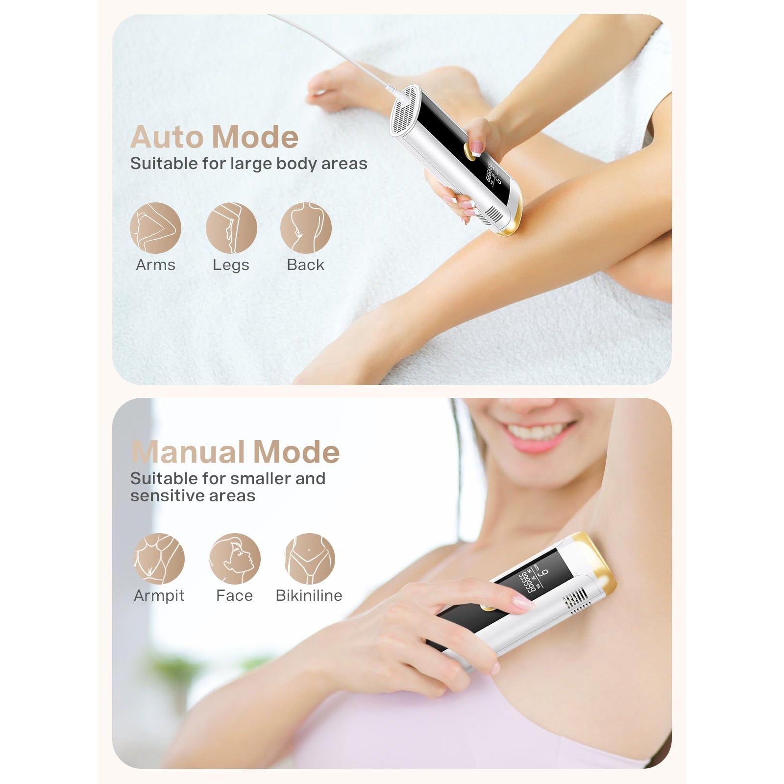 Hair Removal for Women and Men, At Home IPL Hair Removal Device with 3 Modes, Permanent Hair Remover Machine for Facial Legs Arms Bikini Line Whole Body Depilation, Come with Razor & Glasses - Medaid International