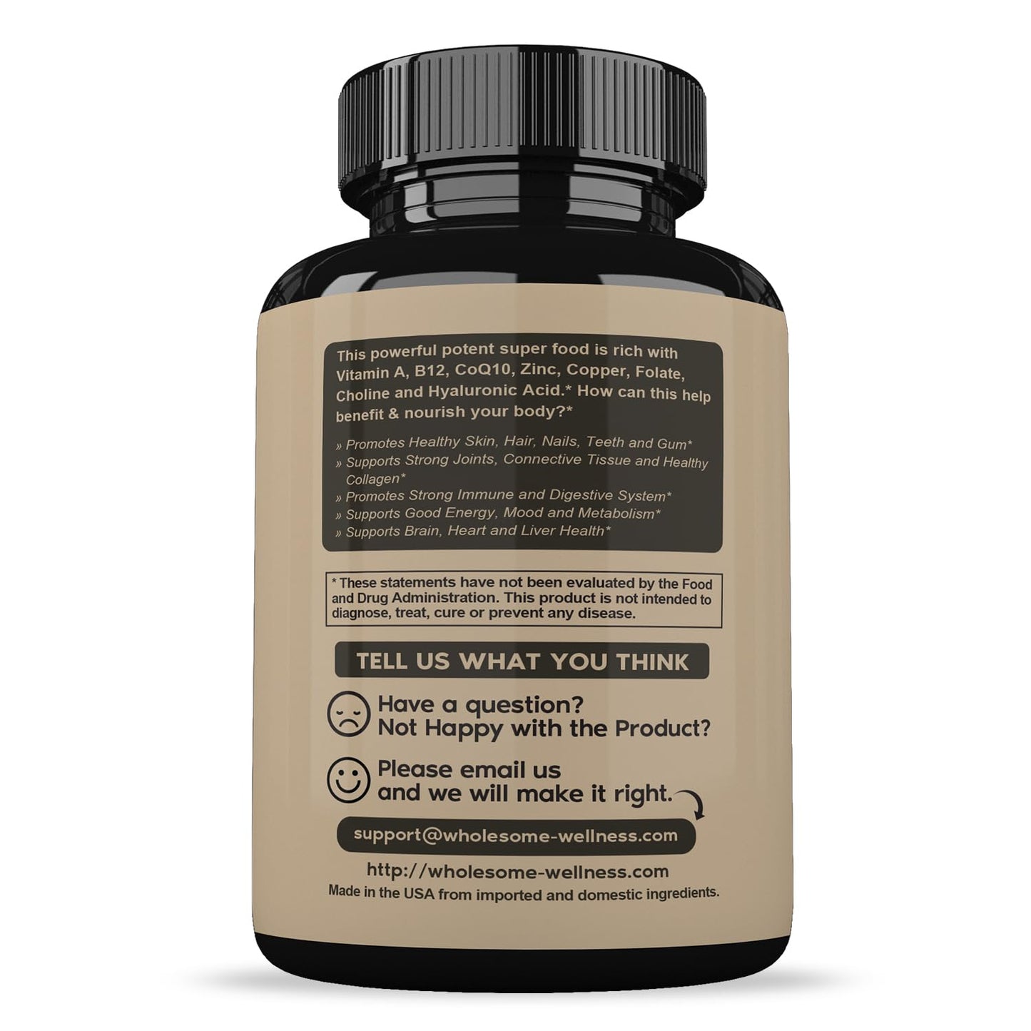 Wholesome Wellness Grass Fed Desiccated Beef Liver Capsules (180 Pills, 750mg Each) - Natural Iron, Vitamin A, B12 for Energy - Raised Undefatted in New Zealand Without Hormones or Chemicals - Medaid International
