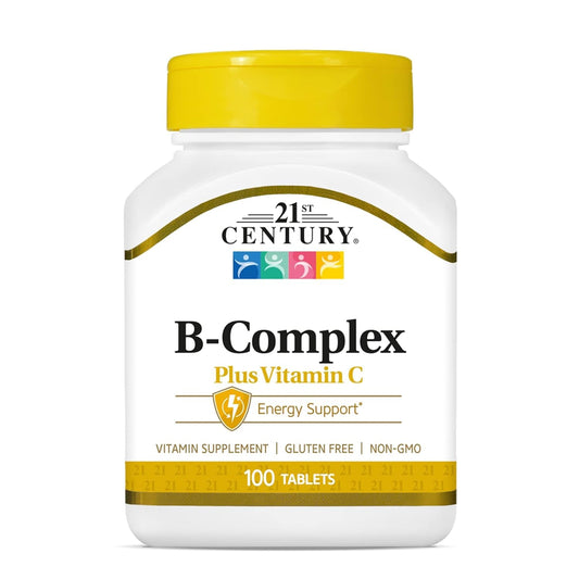 21st Century Healthcare, B Complex Plus Vitamin C, Tablets 100 Count (Pack of 1) - Medaid International