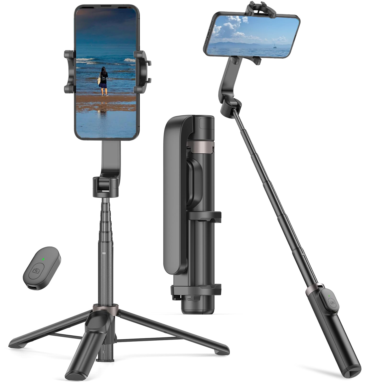 TONEOF Mini Selfie Stick Tripod, Cellphone Tripod Stand with Remote, Phone Tripod Stand Portable for Group Selfie/Live Streaming/Video Recording Compatible with All Smartphone - Medaid International