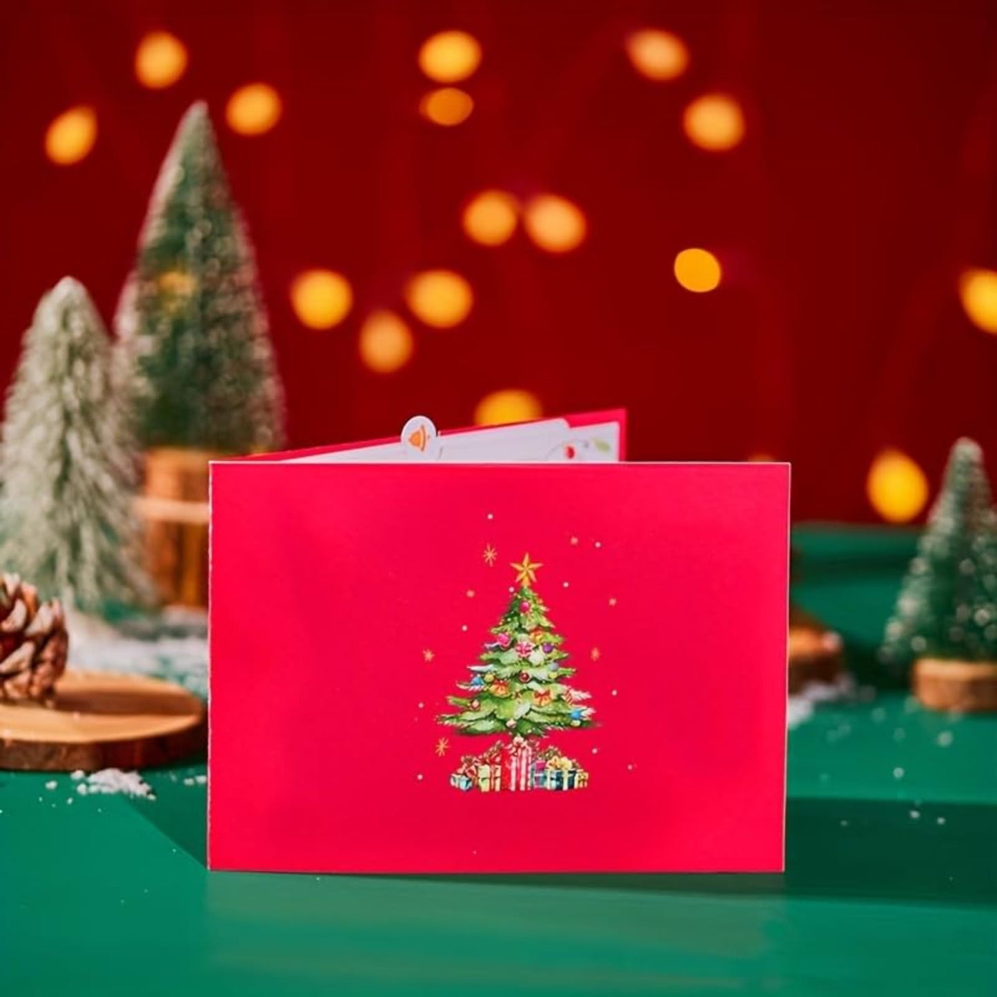 3D Christmas Tree Pop Up Card, with Detachable Keepsake Christmas Tree, Gift Includes Envelope and Removable Note Tag - Medaid International