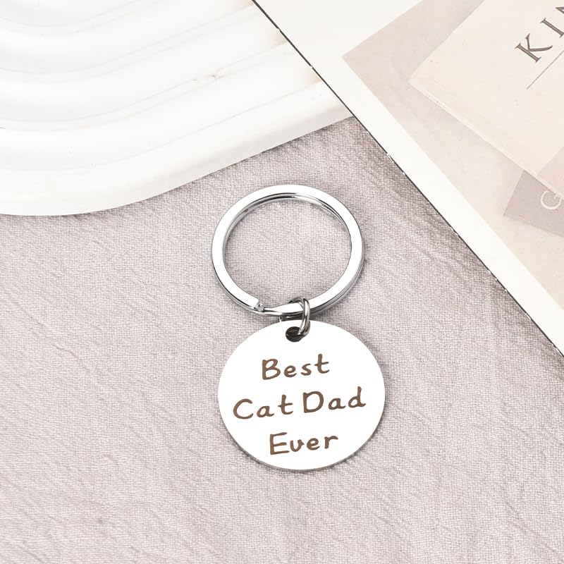 Cat Dad Christmas Gifts for Men Funny Keychain for Boyfriend Husband Birthday Gifts for Him Cat Daddy Gifts for Son Brother Fathers Day Gift for Cat Lovers Best Friend Friendship Gifts for Teen Boys - Medaid International