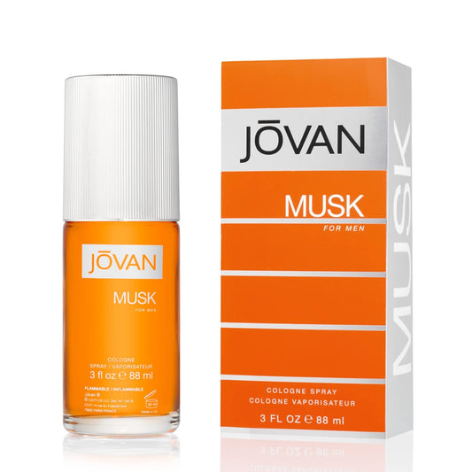 Jovan Musk for Men Eau de Cologne Spray 3 fl oz (Pack of 1), Notes of Carnation, Lavender, and Amber, Men's Fragrance, Long Lasting, Everyday Fragrance, Travel Size - Medaid International
