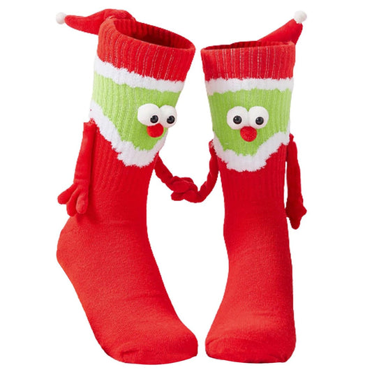 Christmas Holding Hand Socks Couple Magnetic Socks Funny Christmas Gifts Stocking Stuffers for Women Men Kids - Medaid International