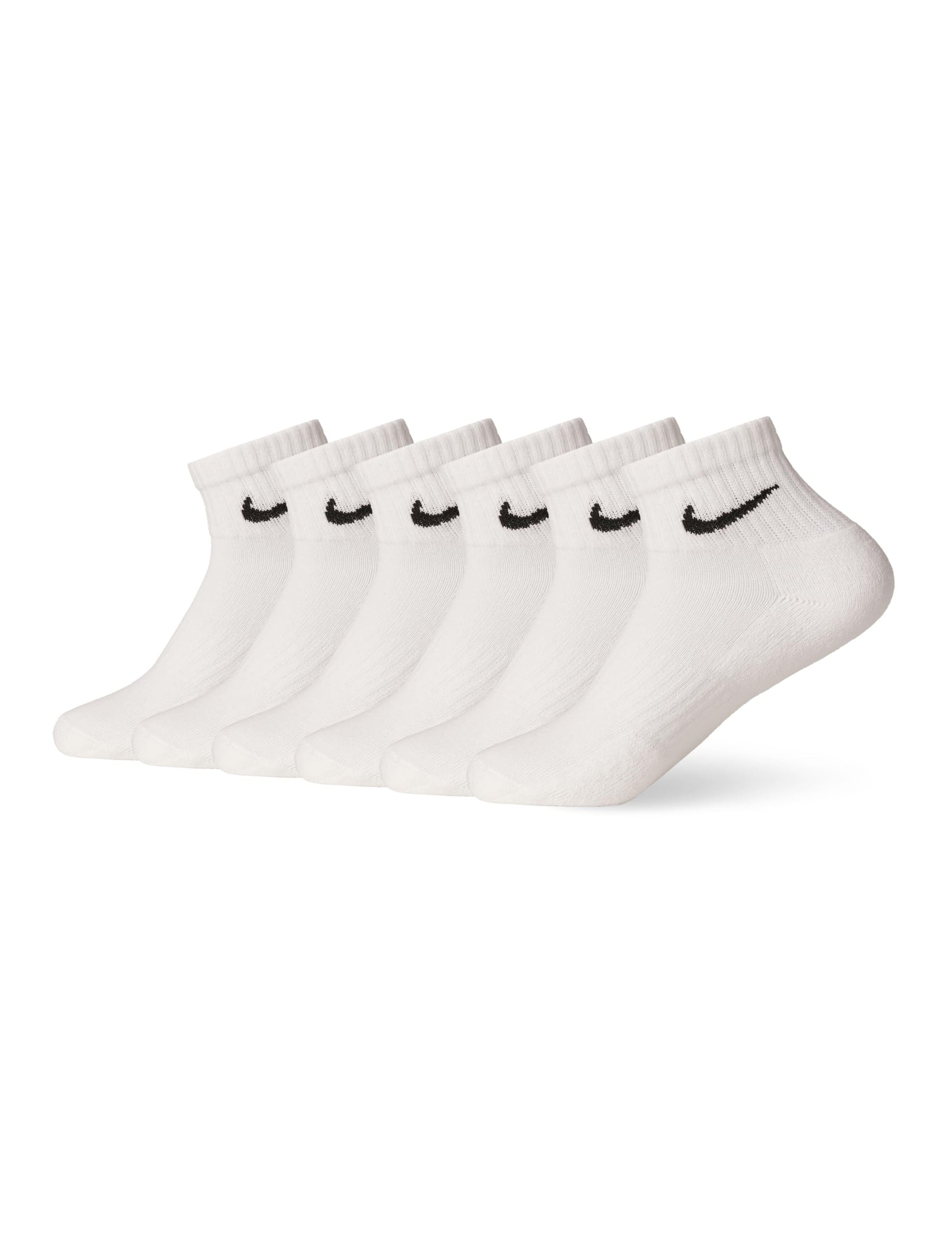Nike Unisex Everyday Cushioned Training Ankle Socks (6 Pairs), White/Black, Medium - Medaid International