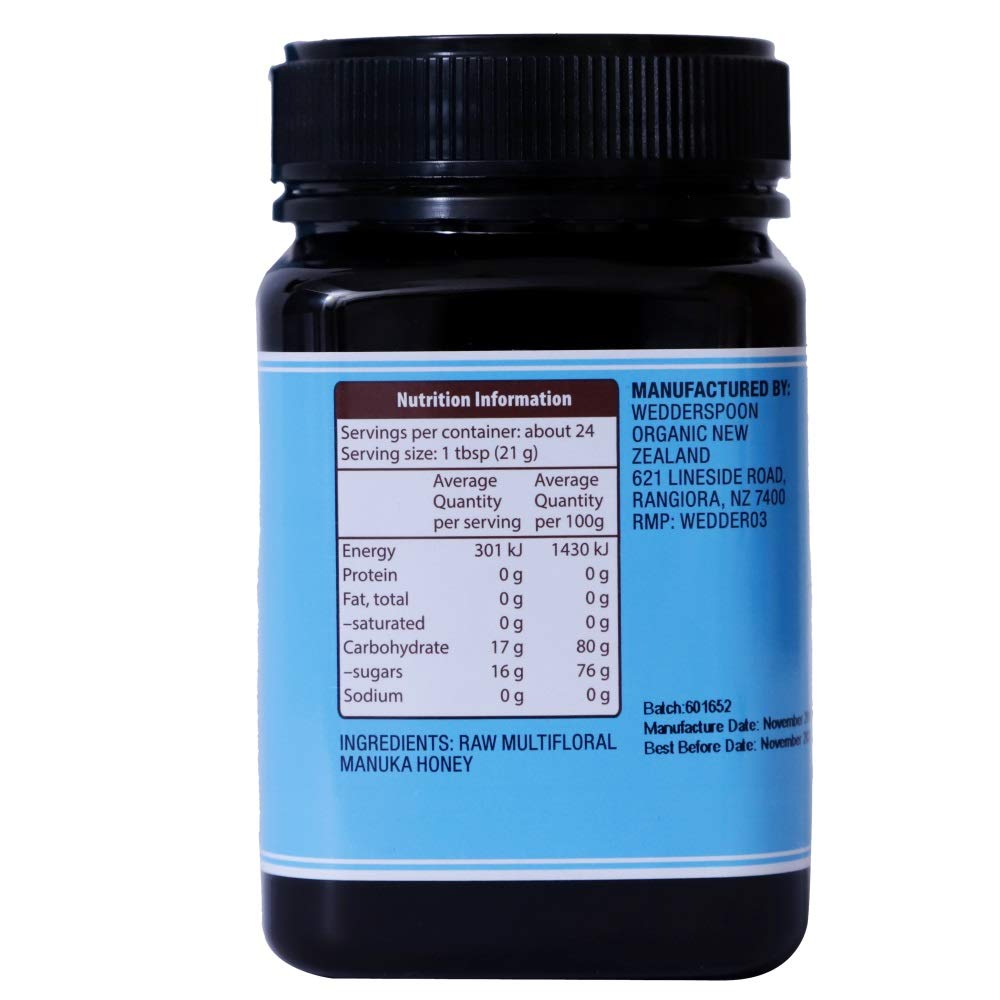 Wedderspoon Raw Premium Manuka Honey, KFactor 12, 17.6 Oz (500g), Unpasteurized, Genuine New Zealand Honey, Non-GMO Superfood, Traceable from Our Hives to Your Home - Medaid International