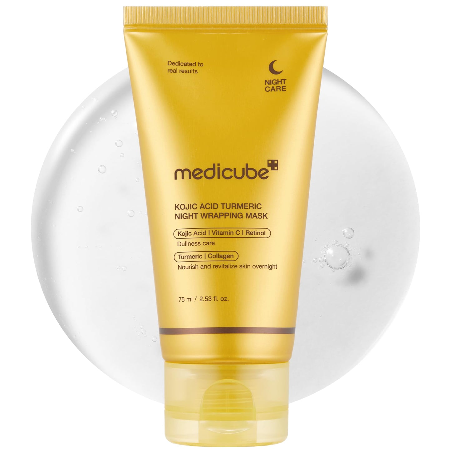 medicube Kojic Acid Turmeric Overnight Wrapping Peel Off Mask – Brightens & Defends Against Skin Stress for a Clear, Glowing Complexion, Korean Skincare, 2.53 fl. oz. - Medaid International