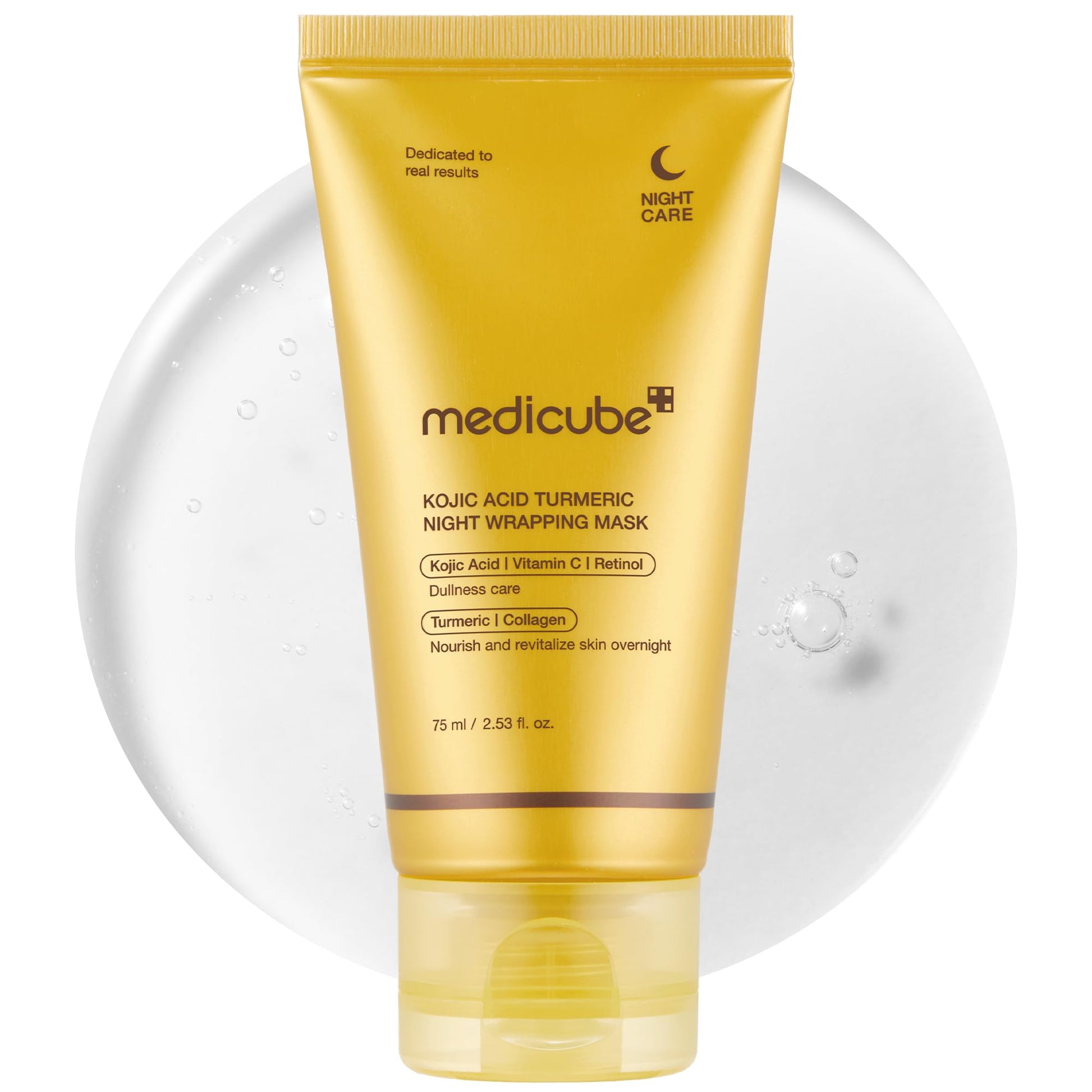 medicube Kojic Acid Turmeric Overnight Wrapping Peel Off Mask – Brightens & Defends Against Skin Stress for a Clear, Glowing Complexion, Korean Skincare, 2.53 fl. oz. - Medaid International