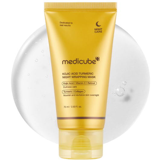 medicube Kojic Acid Turmeric Overnight Wrapping Peel Off Mask – Brightens & Defends Against Skin Stress for a Clear, Glowing Complexion, Korean Skincare, 2.53 fl. oz. - Medaid International