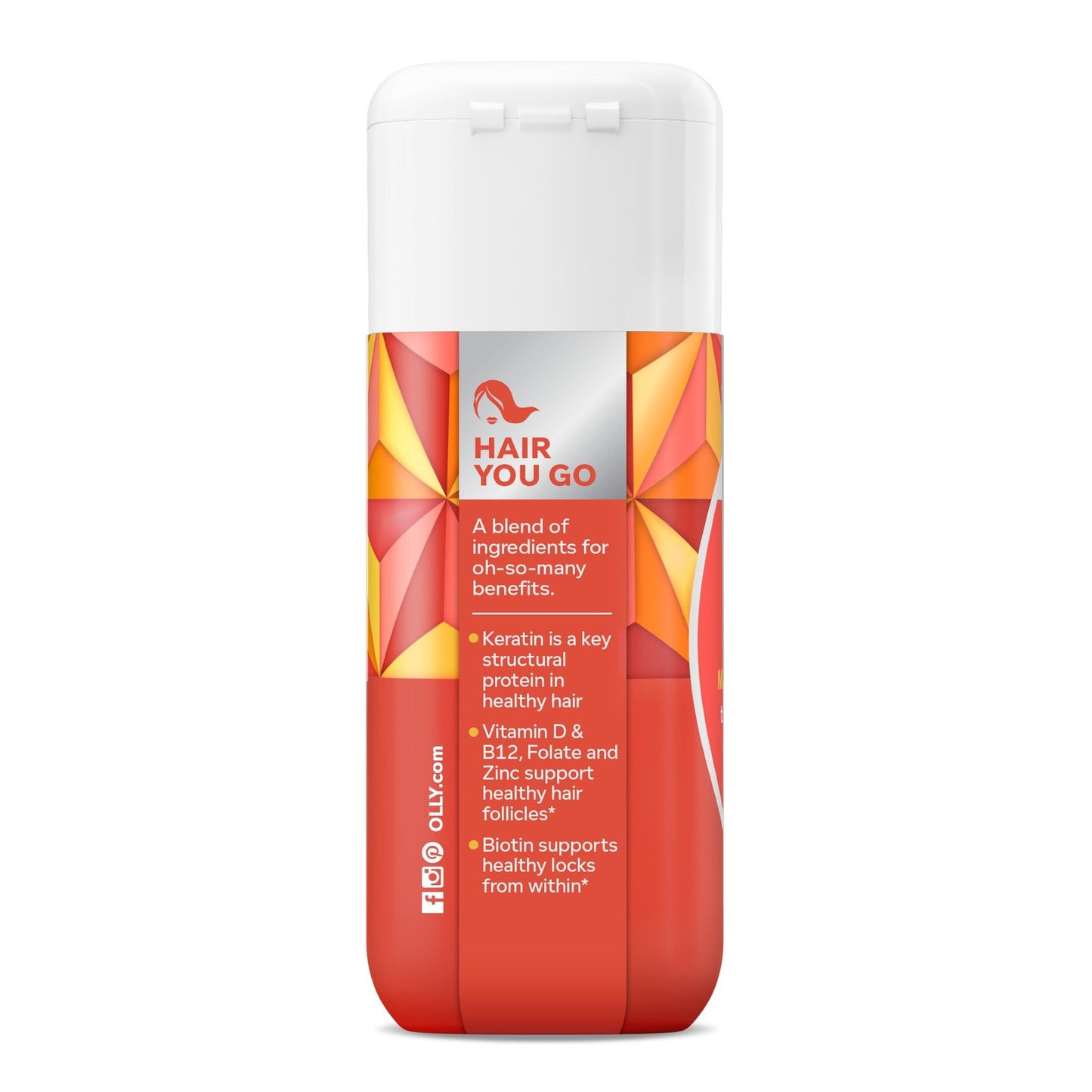 OLLY Ultra Strength Hair Softgels, Supports Hair Health, Biotin, Keratin, Vitamin D, B12, Hair Supplement, 30 Day Supply - 30 Count (Packaging May Vary) - Medaid International