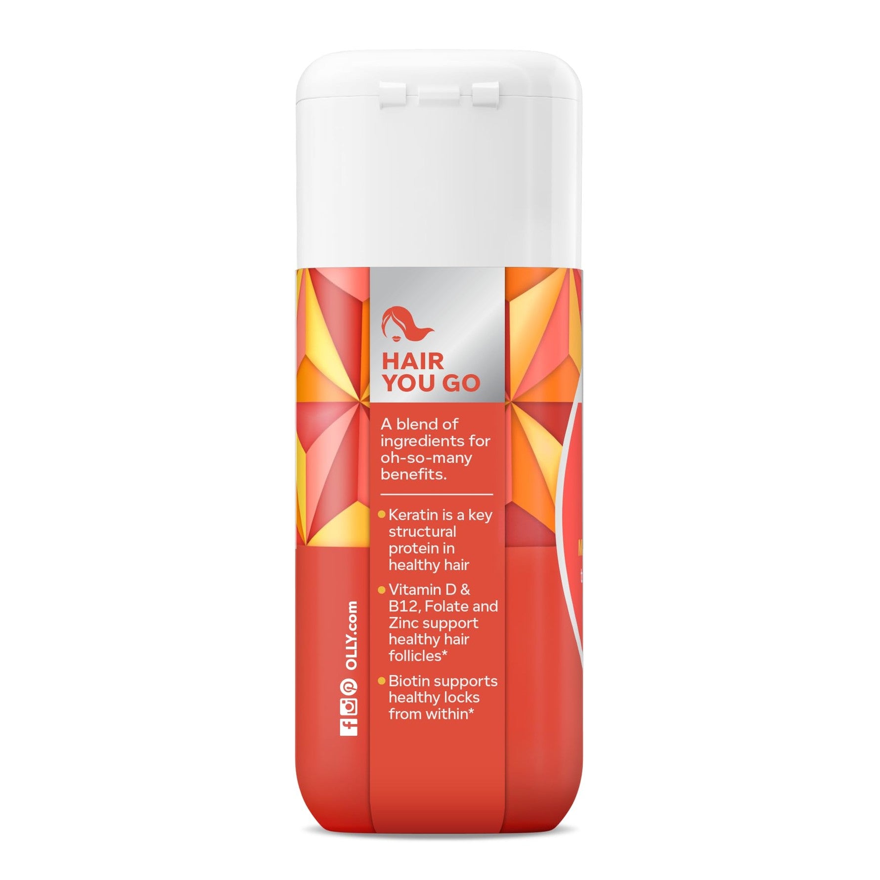 OLLY Ultra Strength Hair Softgels, Supports Hair Health, Biotin, Keratin, Vitamin D, B12, Hair Supplement, 30 Day Supply - 30 Count (Packaging May Vary) - Medaid International