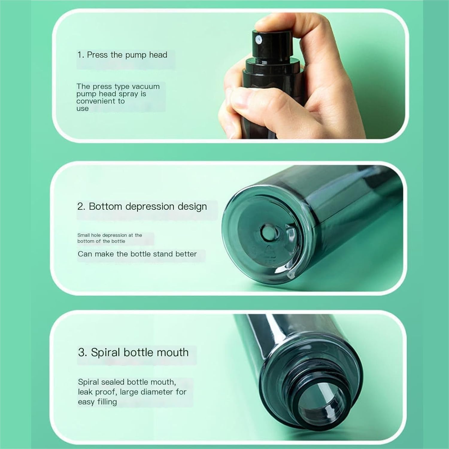 New Spray Bottle Travel Portable Fine Mist Spray Bottles, Refillable Empty mini Spray Bottle for Toners, Perfume, Face& Hair Spray(100ML) - Medaid International