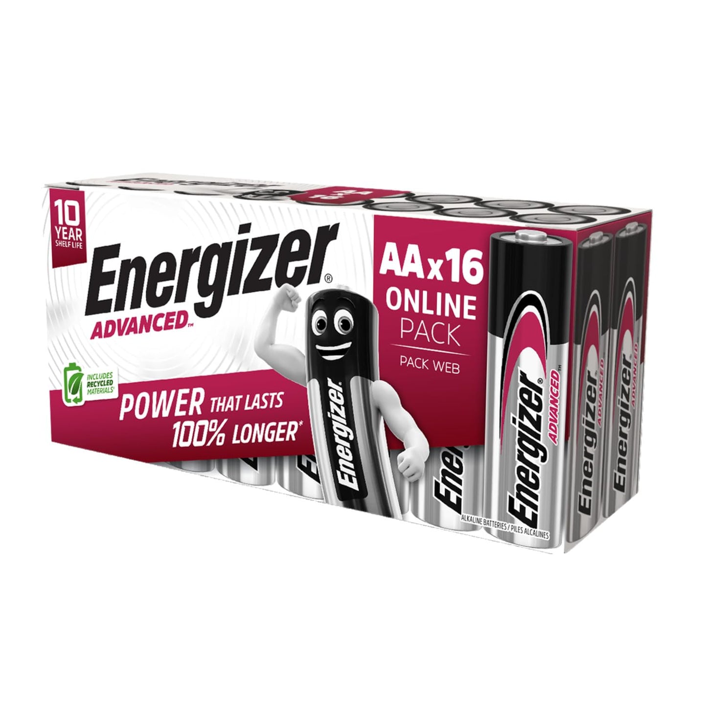 Energizer Advanced AA Batteries 1.5 V Alkaline, Powerful & Durable, Pack of 16 - Medaid International