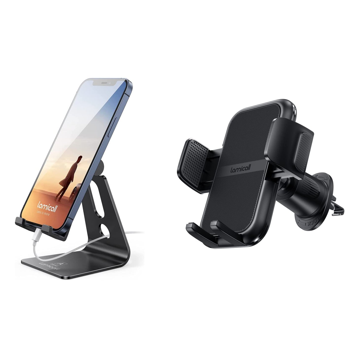 Lamicall Adjustable Cell Phone Stand+Phone Mount for Car Vent - Medaid International