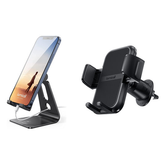 Lamicall Adjustable Cell Phone Stand+Phone Mount for Car Vent - Medaid International