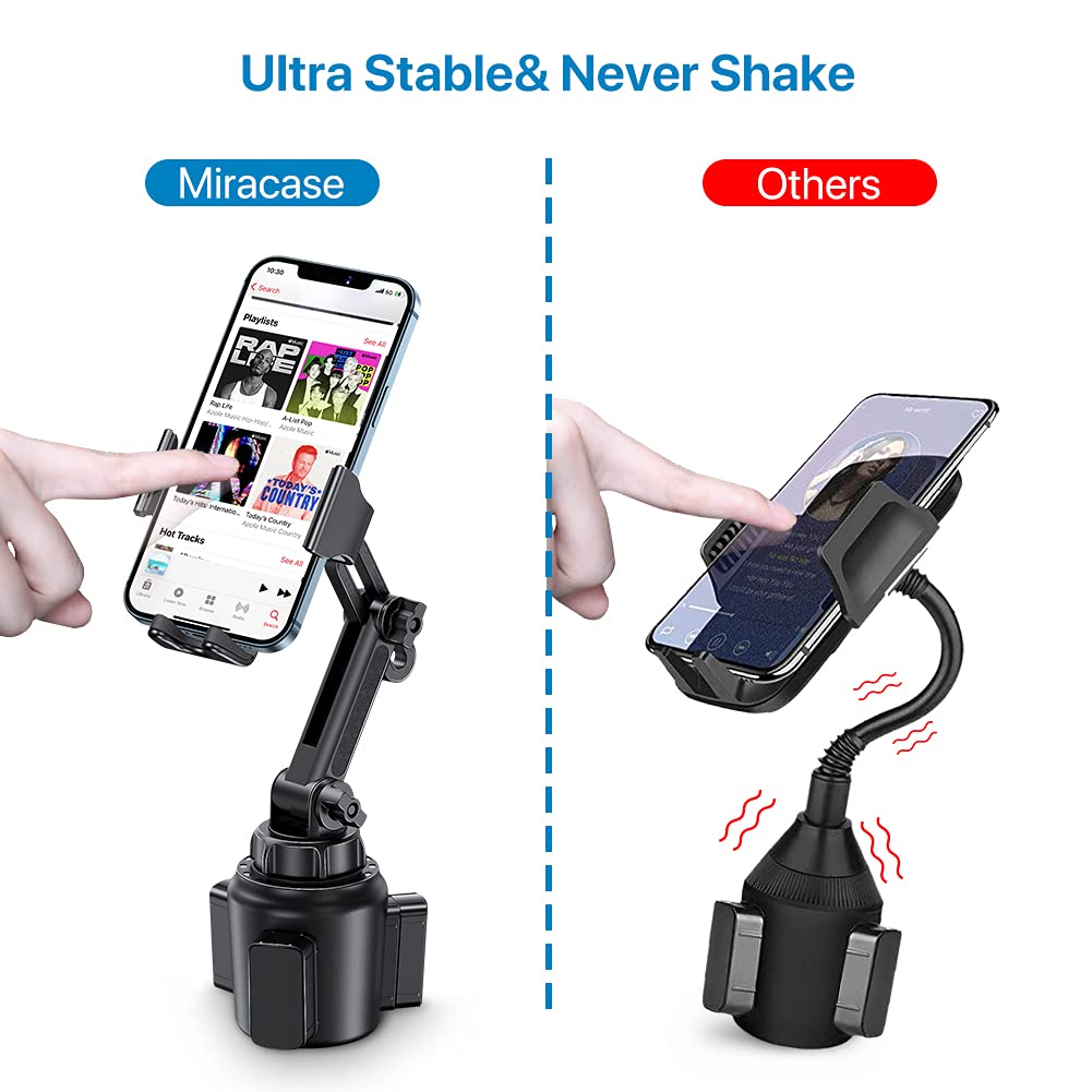 Miracase [Upgraded Version Cup Phone Holder for Car, Universal Adjustable Long Neck Car Phone Mount Cradle Friendly Compatible with iPhone Samsung Google and All 4.0-7.0 inches Smartphones - Medaid International