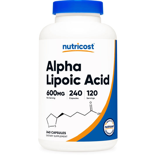 Nutricost Alpha Lipoic Acid 600mg Per Serving, 240 Capsules - Gluten Free, Vegetarian Capsules, Soy Free & Non-GMO - Medaid International