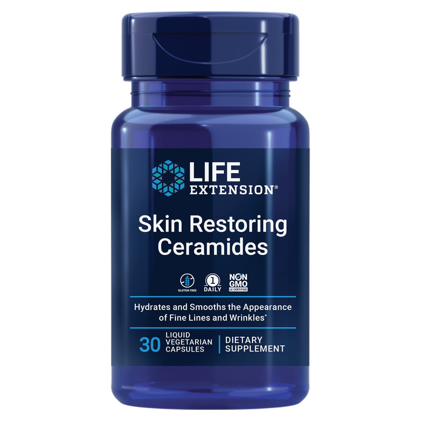 Life Extension Skin Restoring Ceramides* – Wheat Oil Extract – Hydrates & Smooths The Appearance of Fine Lines & Wrinkles – Gluten-Free, Non-GMO, 1-Daily, Vegetarian – 30 Liquid Capsules - Medaid International