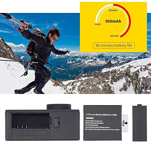 Vemont - 1080P Full HD Action Camera, 12MP, 30m Waterproof, Wide-Angle Lens