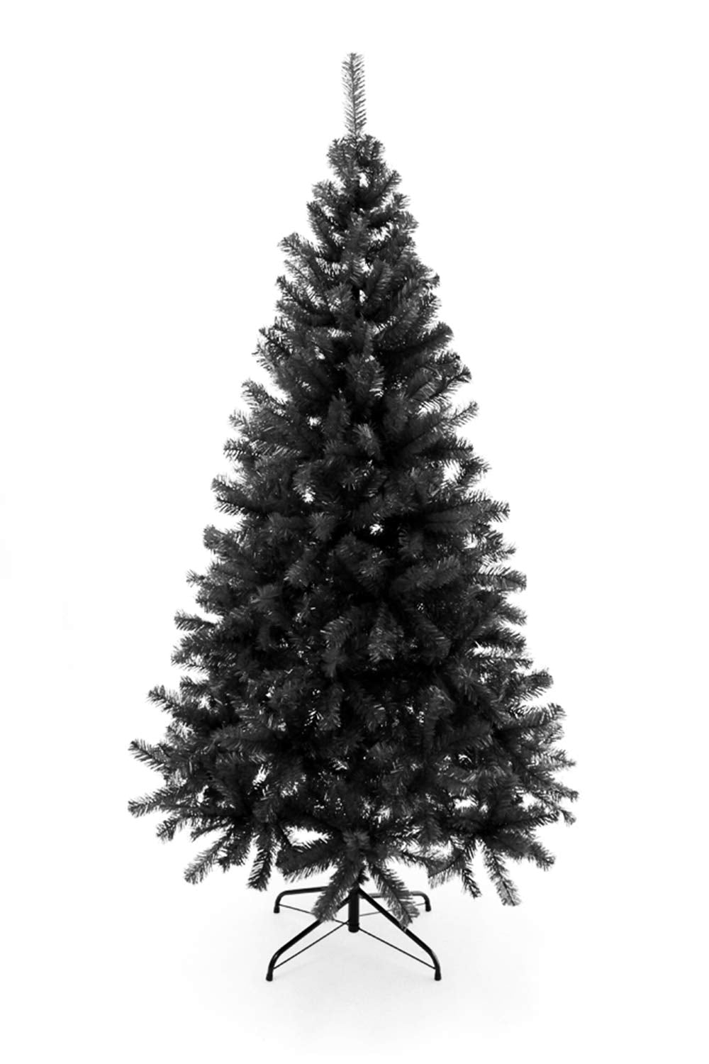 Perfect Holiday 4' Black Canadian Pine Christmas Tree | 291 Tips, Dia 30" | Includes Metal Stand (PVC-4BLK) - Medaid International