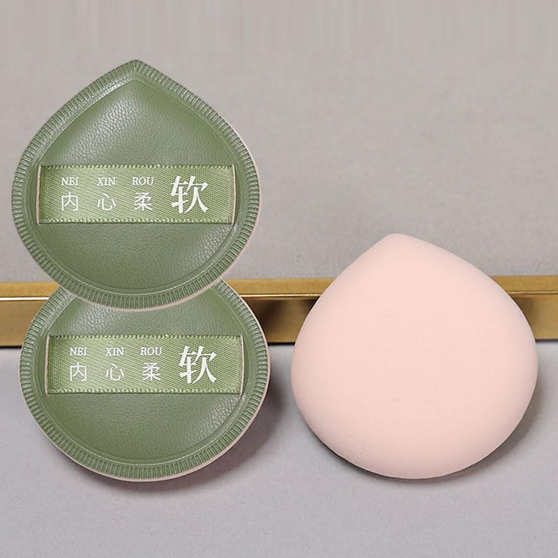 3pcs Makeup Sponge Foundation Concealer Powder Puff Soft Reusable Beauty Blender Applicator Portable Face Makeup Tools,L Green - Medaid International