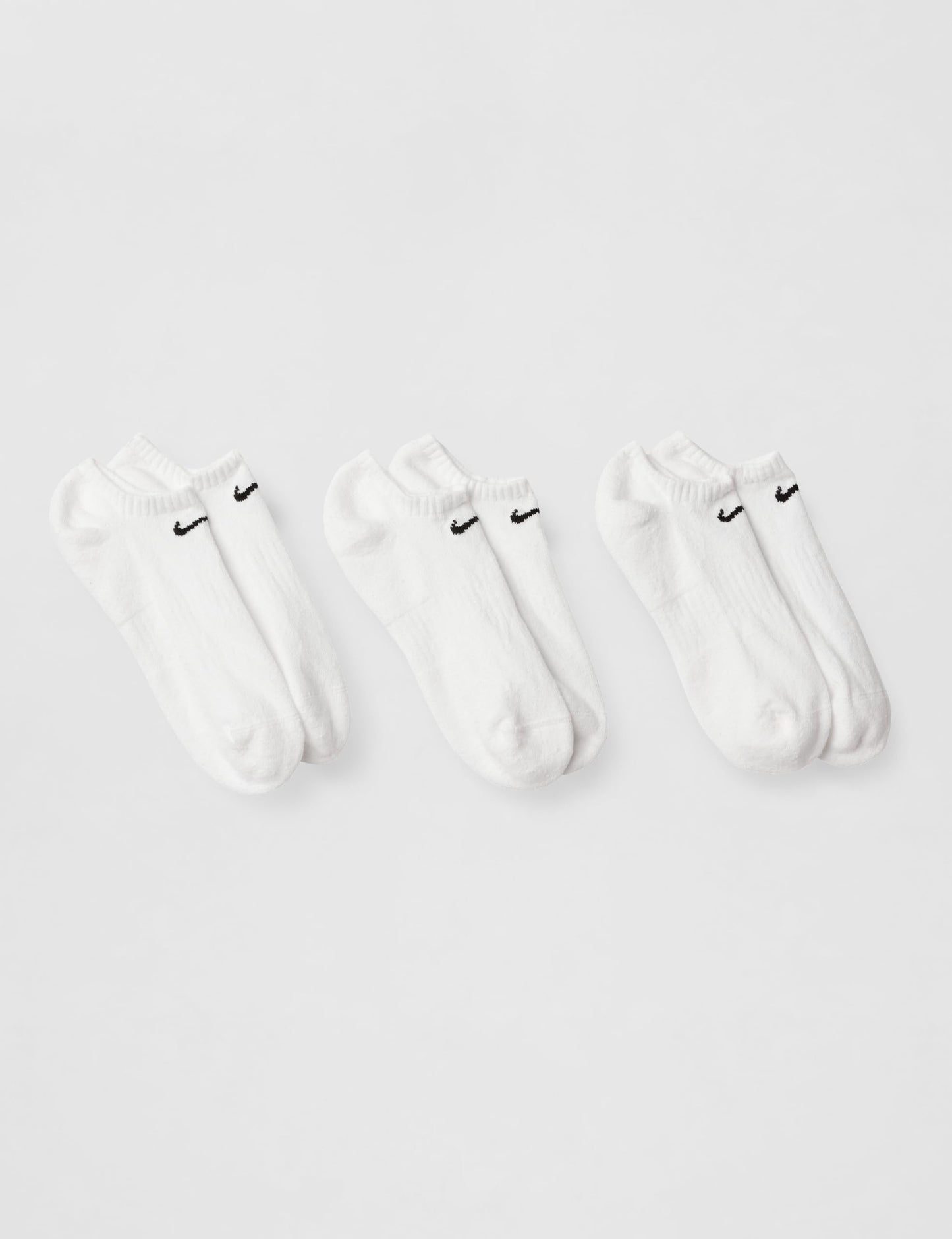 Nike Unisex Everyday Cushioned Training No-Show Socks (3 Pairs), White/Black, Large - Medaid International