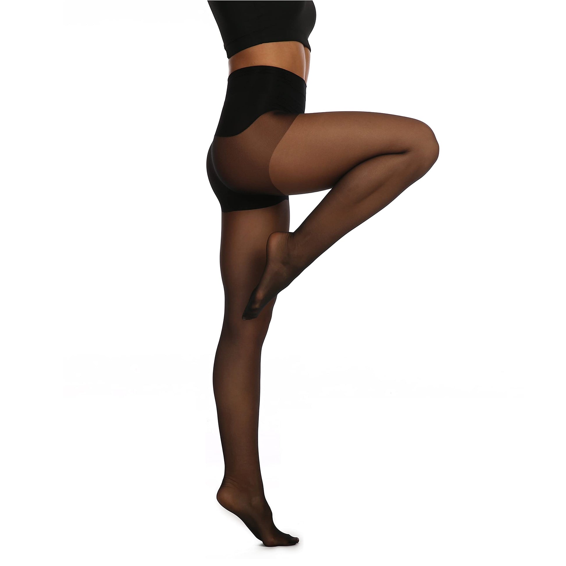 EVERSWE Women's Seamless Control Top Tights 15D, No Seam Pantyhose (Black, M-L) - Medaid International