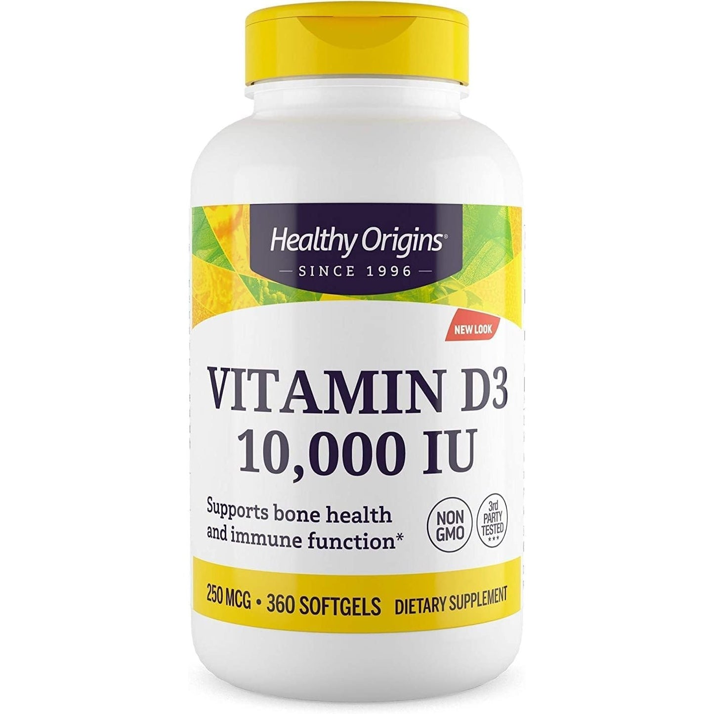 Healthy Origins Vitamin D3 10,000 IU (Non-GMO, High Potency, Bone Support, Immune Support, Gluten Free), 360 Softgels - Medaid International