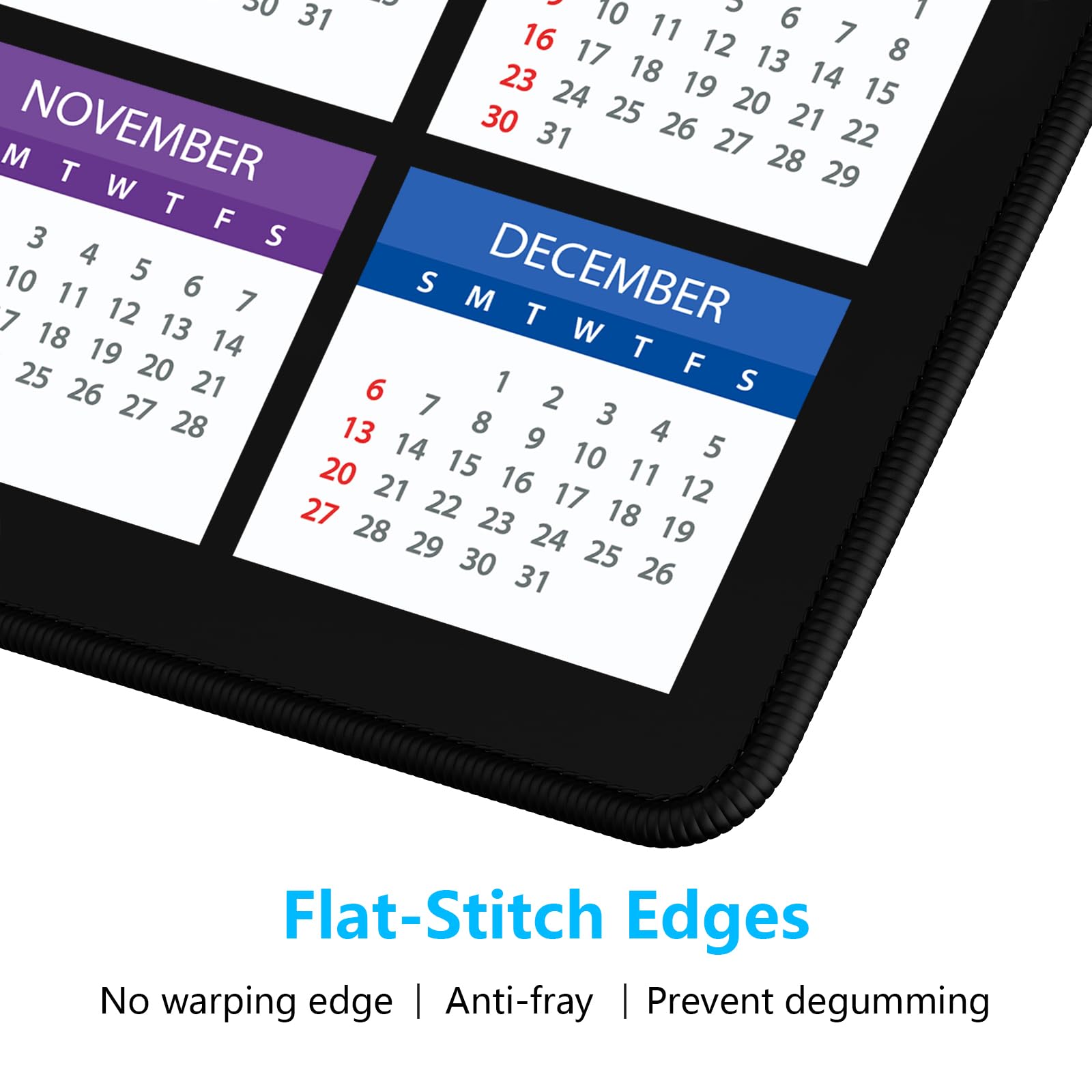Dapesuom 2026 Calendar Mouse Pad, Computer Mousepad with Stitched Edges for Wireless Mouse, Waterproof Mouse Mat with Non-Slip Rubber Base, Ergonomic Mouse Pads for Gaming, 9.8 x 7.8 in, Horizontal - Medaid International