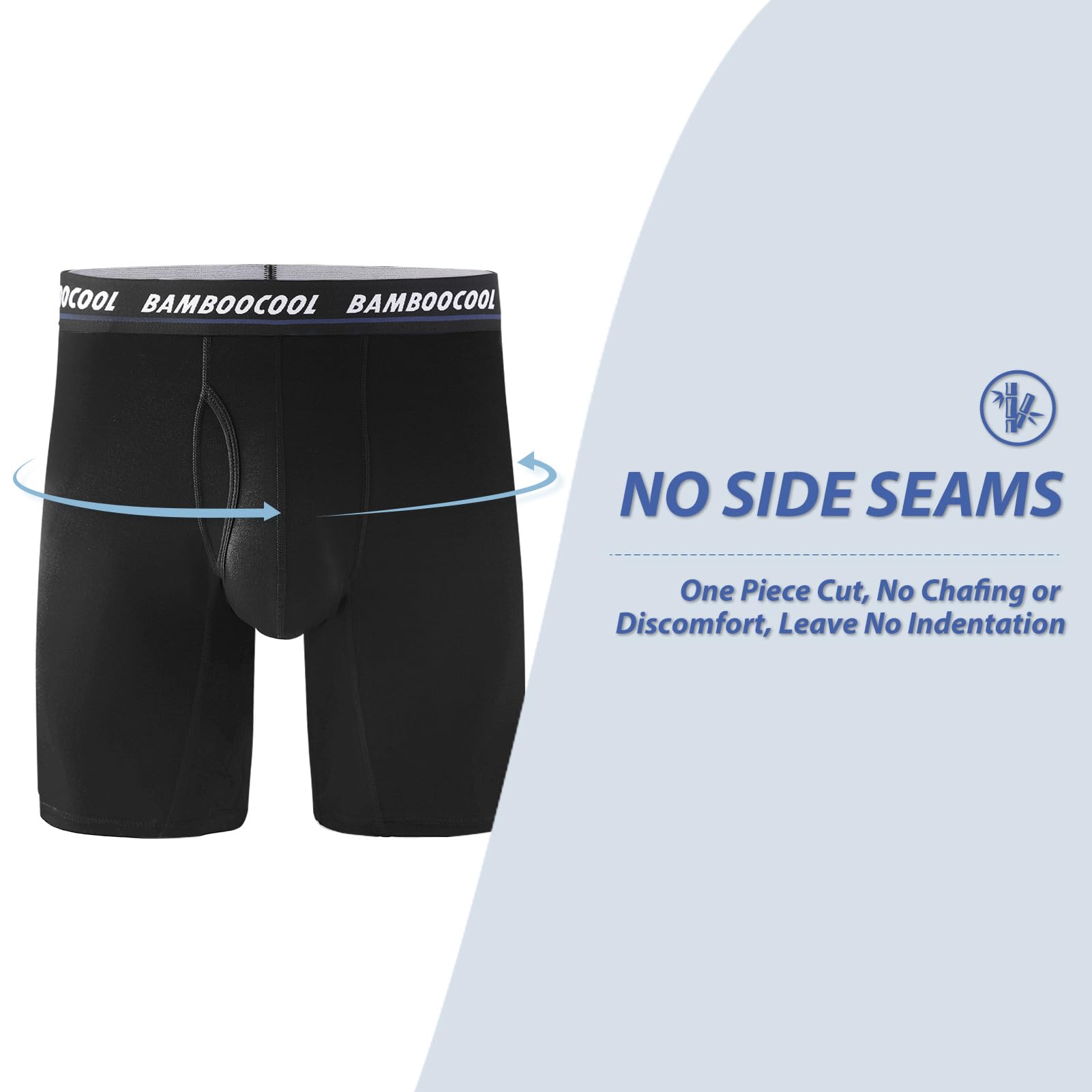 BAMBOO COOL Men's Long Boxer Briefs Performance Long Leg Sports Boxer Brief Underwear MultiPack - Medaid International