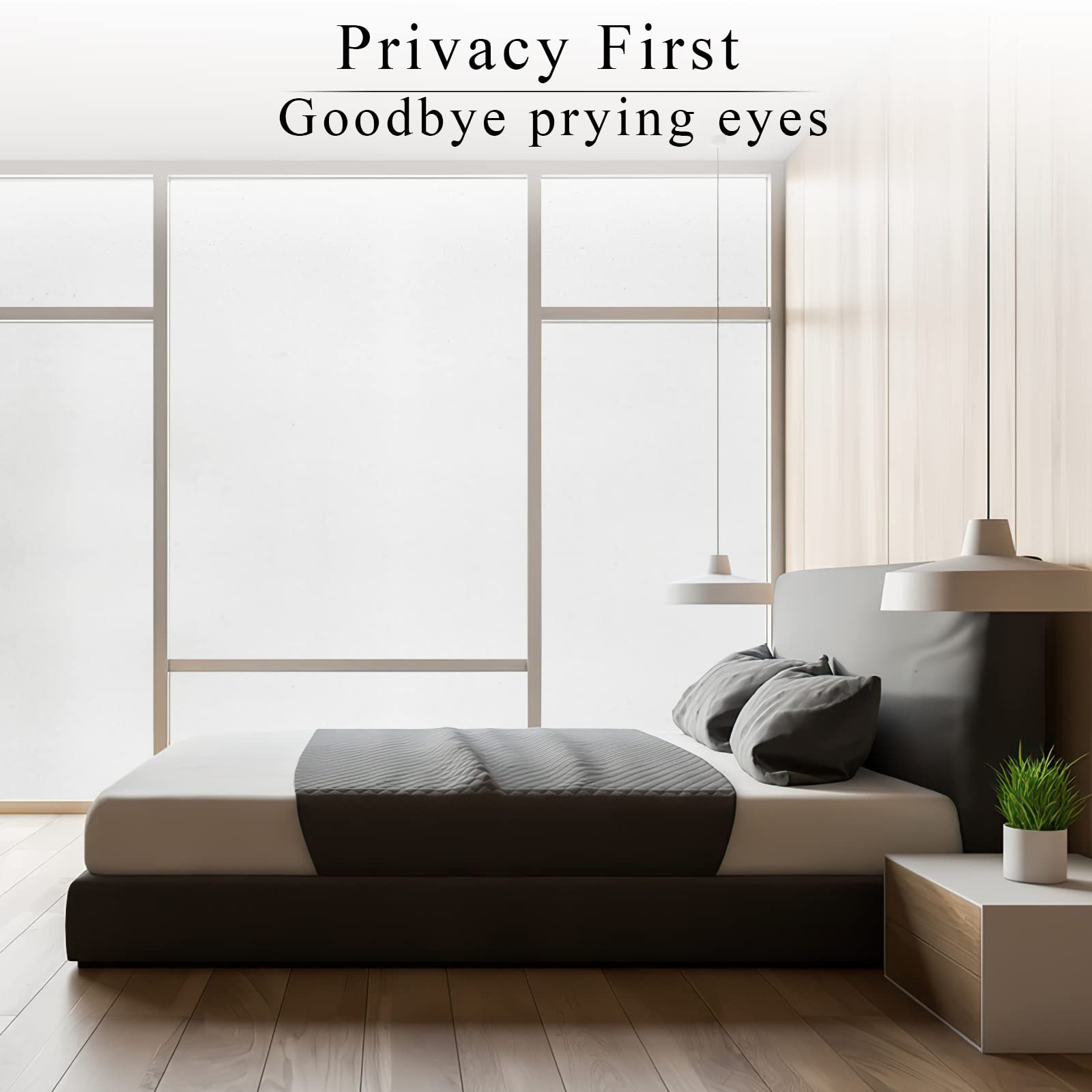 Arthome Privacy Window Films,35.4 x 100 inches PVC Glass Film Frosted No Glue Self Static Cling UV Blocking for Bathroom Living Room Bedroom Kitchen Office Home (90 x 254 CM, AH017W) - Medaid International