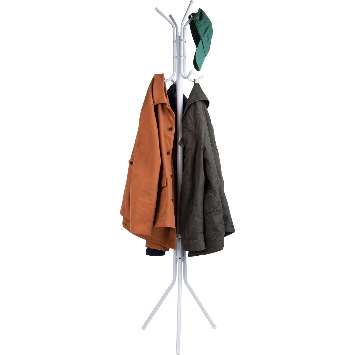 Mind Reader COATRACK11 Standing Metal Coat Rack Hat Hanger 11 Hook for Jacket, Purse, Scarf Rack, Umbrella Tree Stand, Black - Medaid - Lebanon