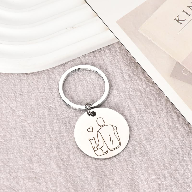 Cat Dad Christmas Gifts for Men Funny Keychain for Boyfriend Husband Birthday Gifts for Him Cat Daddy Gifts for Son Brother Fathers Day Gift for Cat Lovers Best Friend Friendship Gifts for Teen Boys - Medaid International