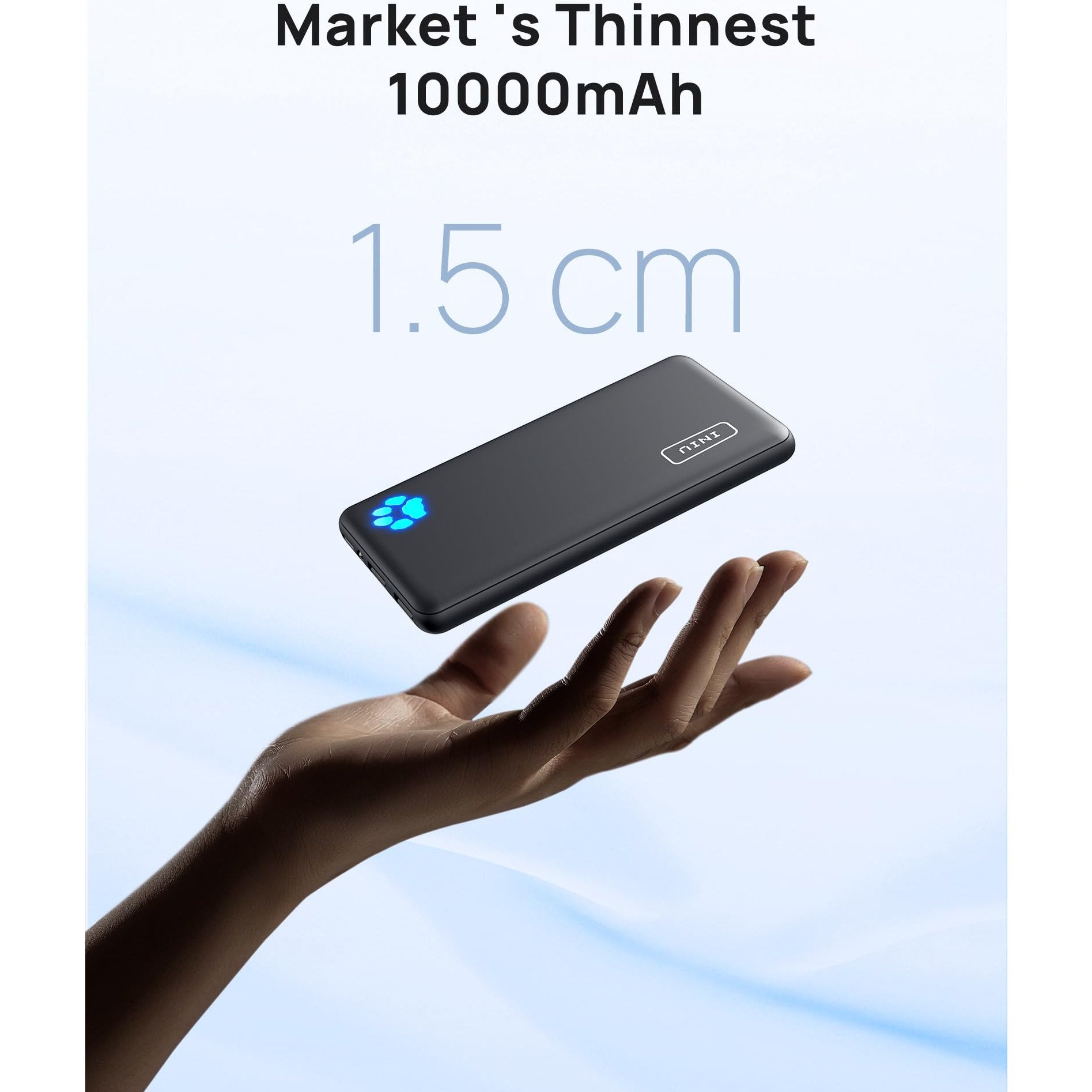 INIU Power Bank, Slimmest & Lightest PowerBank USB C Triple 3A 10000mAh Portable Charger, High-Speed Charging Phone with Flashlight Battery Pack for iPhone 13 12 X Pro Samsung S21 S20 Xiaomi iPad - Medaid International