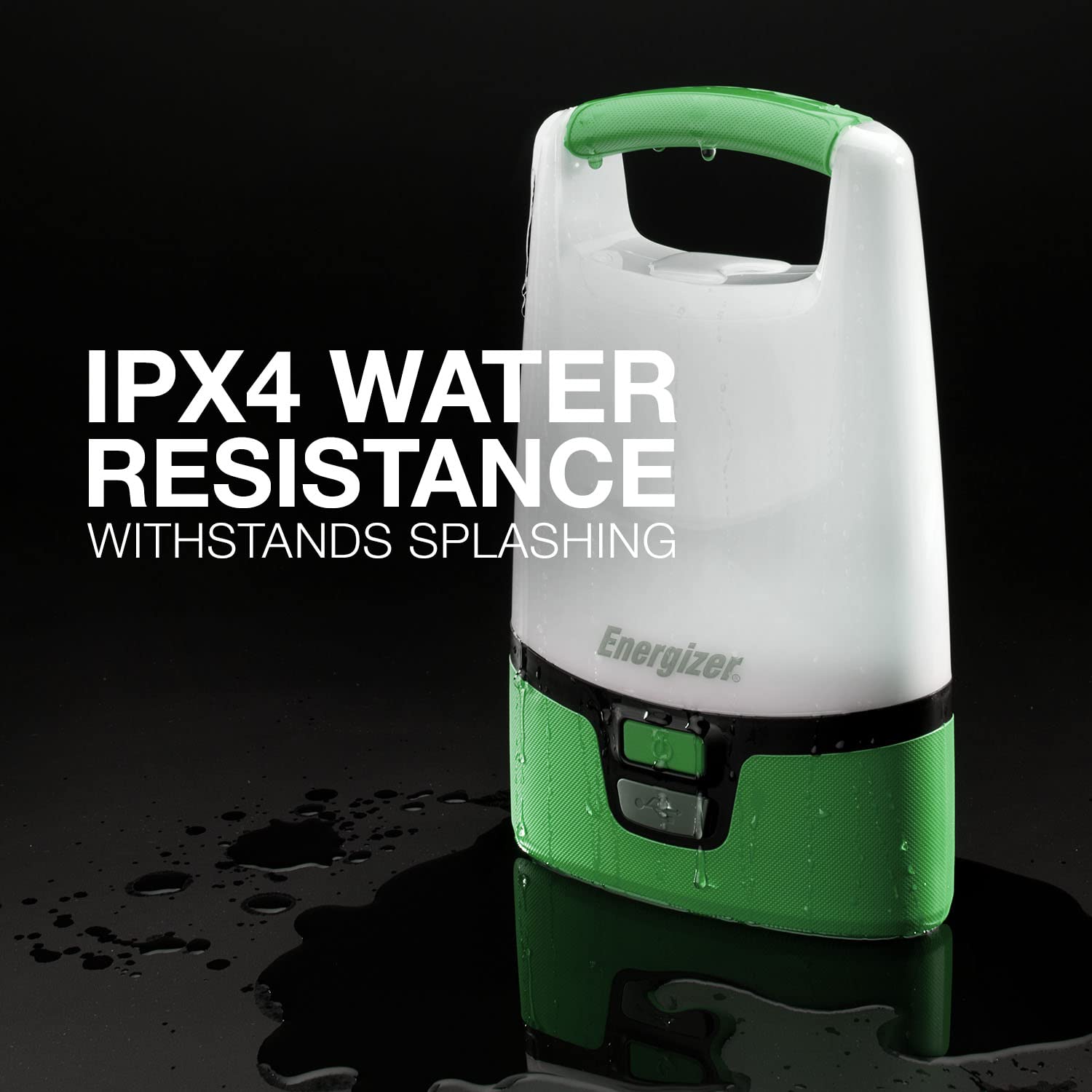 Energizer Rechargeable LED Lantern, Bright Camping Lantern, Water Resistant Emergency Light with Micro-USB Charging Cable, Pack of 1, Bright Green - Medaid International