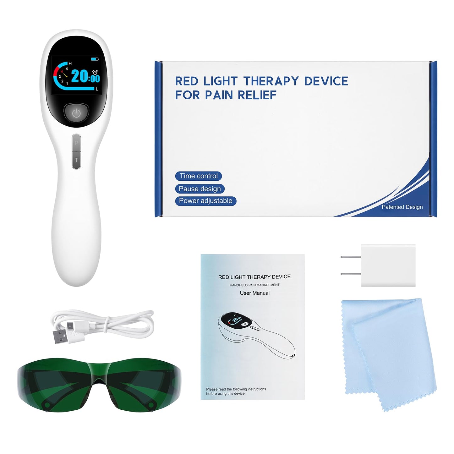 Cold Laser Therapy Device with LED Display Human/Vet Red Light Therapy Device Targets Joint and Muscles for Elbows, Knees, Shoulders, Hands (4x808nm +14X650nm) - Medaid International