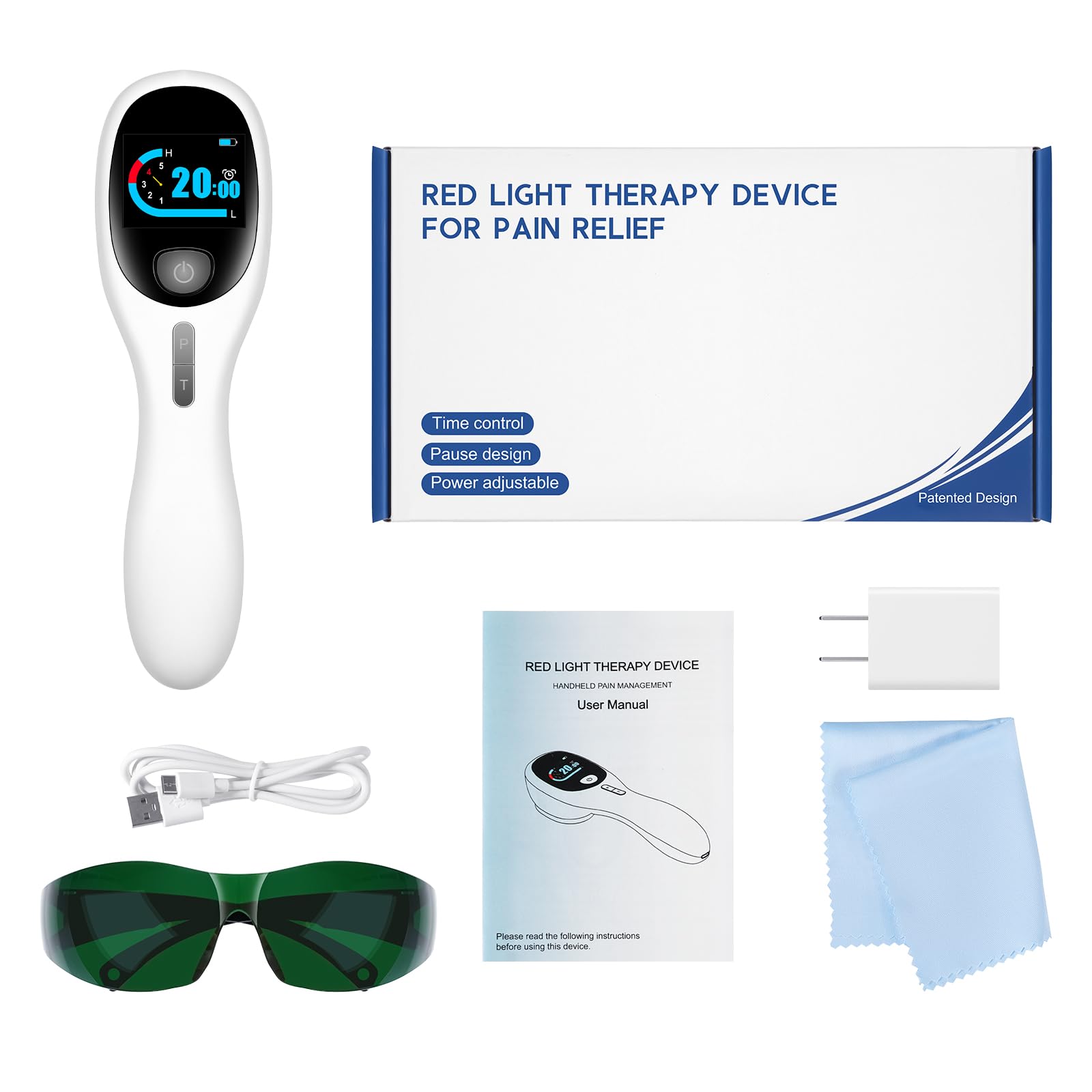 Cold Laser Therapy Device with LED Display Human/Vet Red Light Therapy Device Targets Joint and Muscles for Elbows, Knees, Shoulders, Hands (4x808nm +14X650nm) - Medaid International