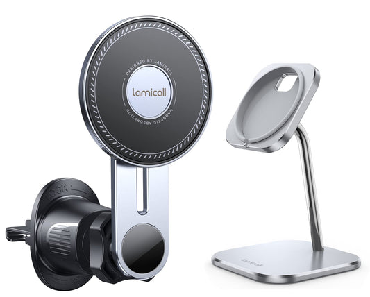 Lamicall Car Phone Mount for & Phone Stand Charger -Bundle - Medaid International