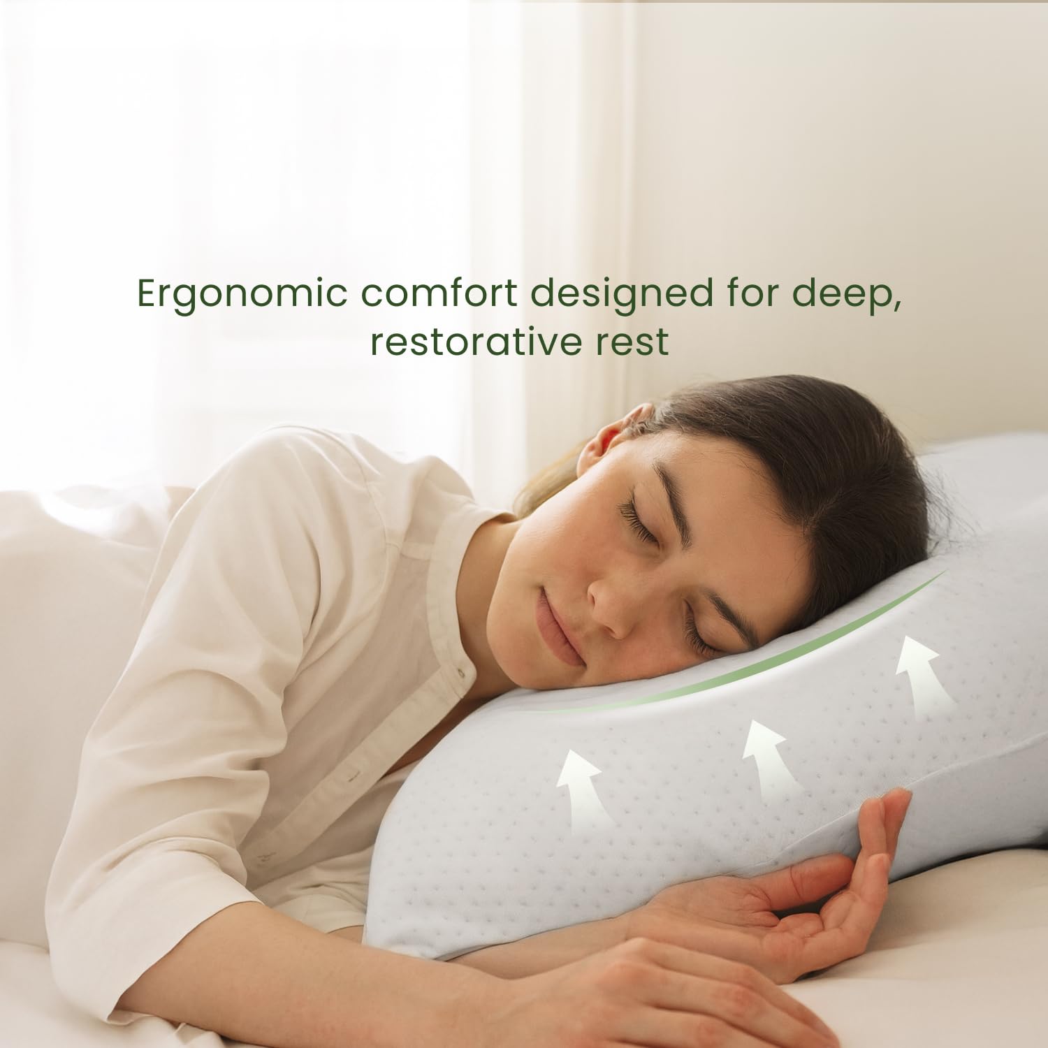 Memory Foam Pillows Queen Size Set of 2 - Cooling Bed Pillows for Sleeping - Back, Stomach, Side Sleeper Firm, Comfy Cool Shredded - 2 Pack, Rayon Derived from Bamboo - Medaid International