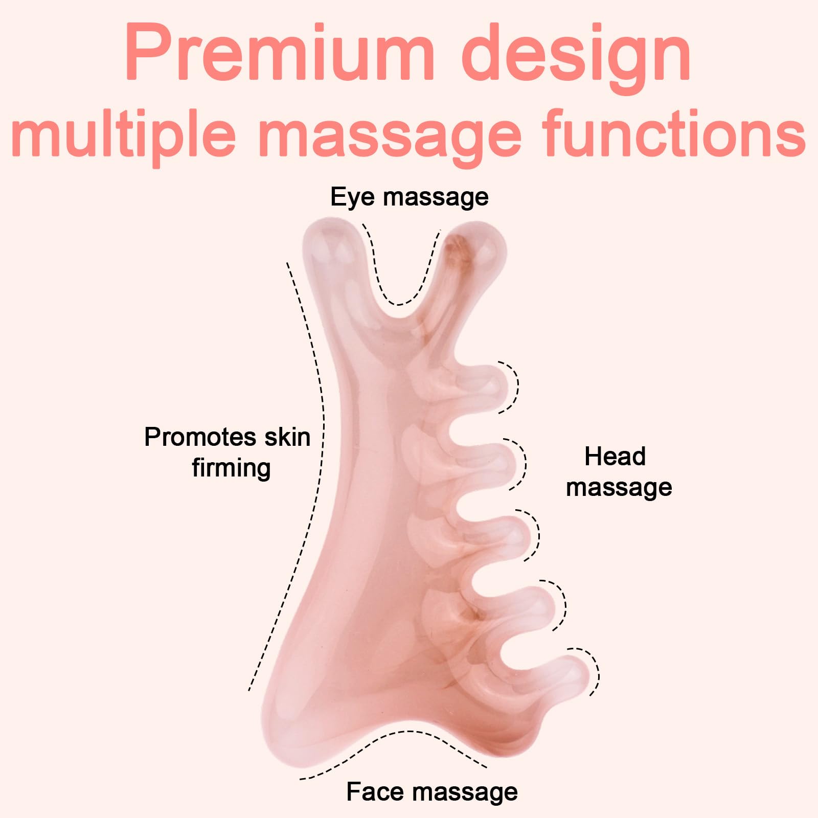 4-in-1 Multifunctional Gua Sha Massage Comb, Durable Resin Scalp Massage Guasha Comb Reusable Gua Sha Tool for Head Face Neck & Body (Pink) - Medaid International