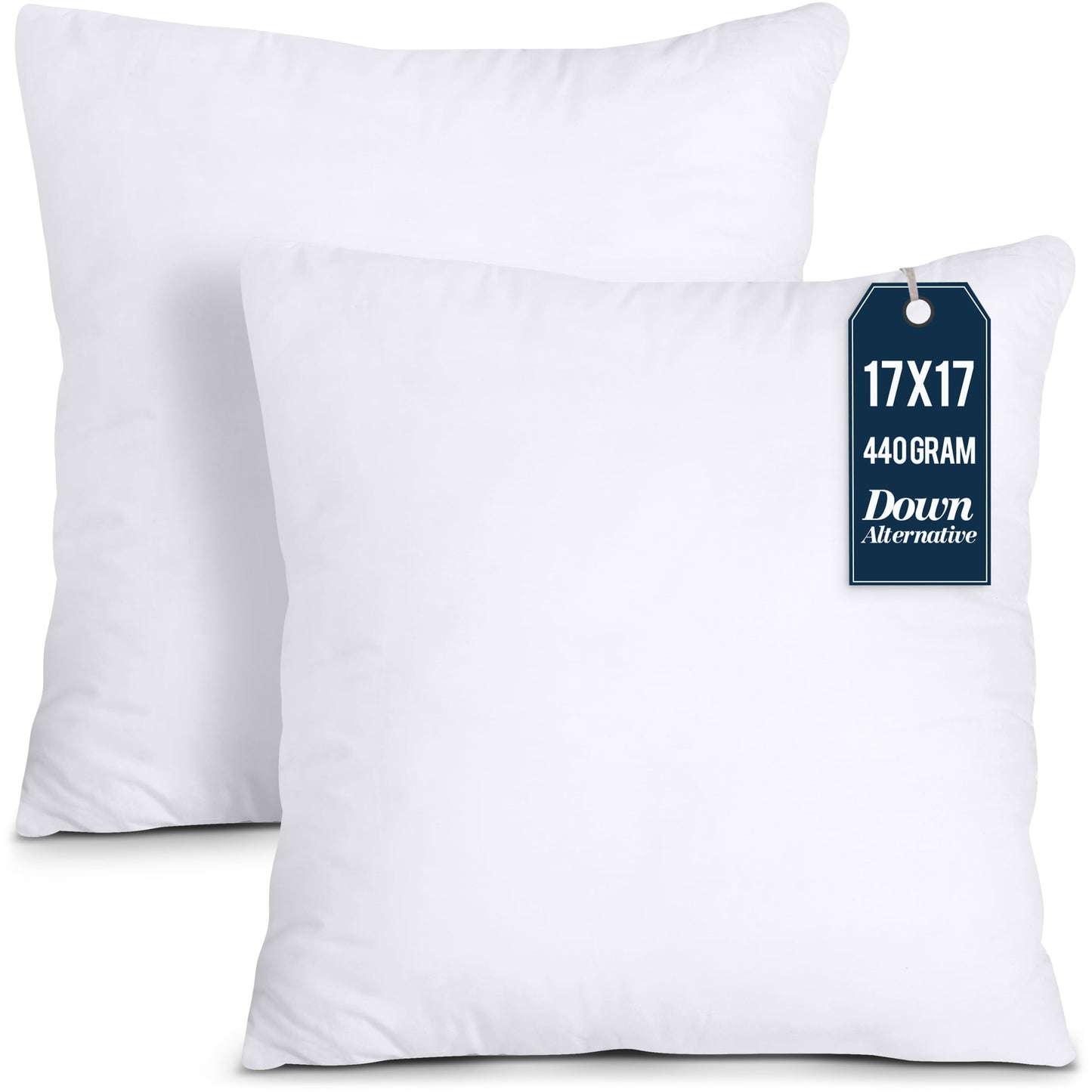 Utopia Bedding Throw Pillows Insert (Pack of 2, White) - 17 x 17 Inches Bed and Couch Pillows - Indoor Decorative Pillow - Medaid International