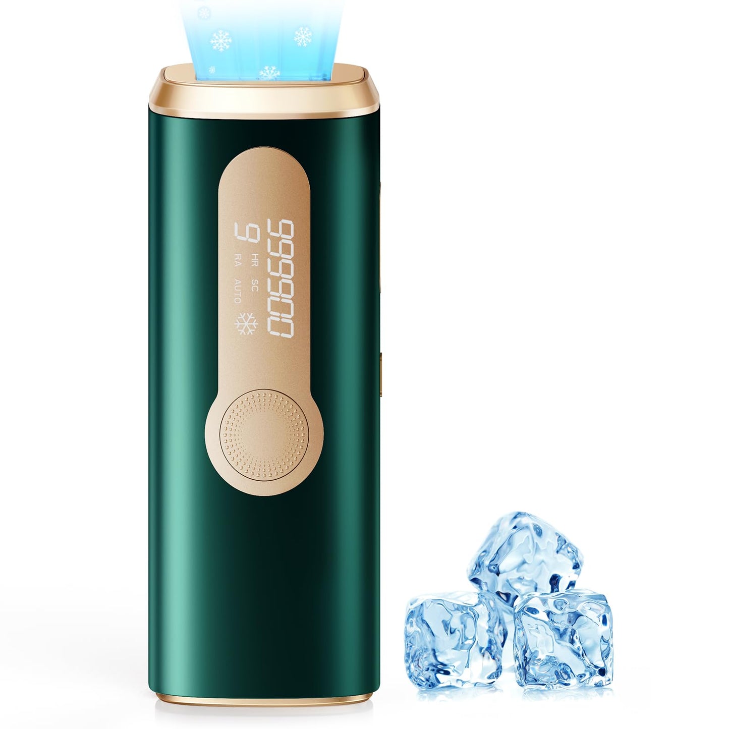 Laser Hair Removal, IPL Laser Hair Removal Device for Women & Men, Safe at-Home Nearly Painless 45°F Ice-Cooling Contact, Long-Lasting Result for Full Body & Face, Dark Green - Medaid International