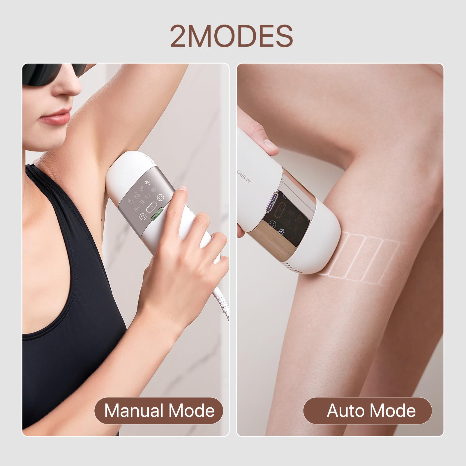 AMIRO Opal IPL Hair Removal Device, 2 modes and 8 Energy Levels, 3 in 1 for Face Armpit Arm Line Leg Whole Body - Medaid International