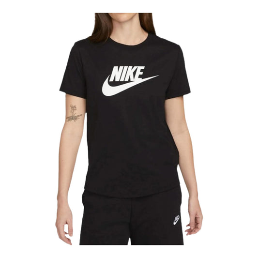 Nike Women's Sportswear Essentials Logo T-Shirt, Black/White, Large - Medaid International