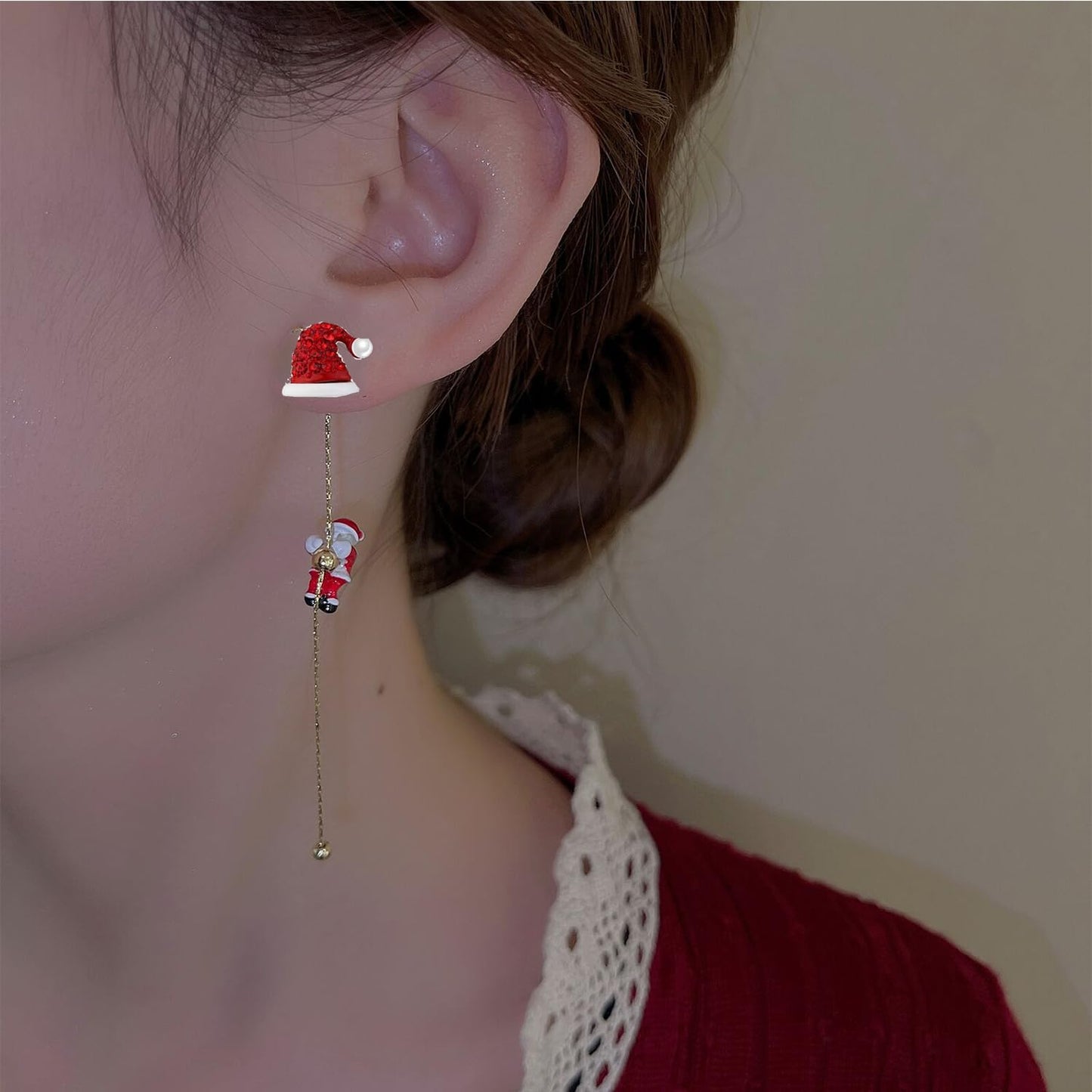 Christmas Earrings for Women - Snowflake, Santa Claus, Tree, Crystal Sock, Hat Dangle Tassel Earrings - Merry Christmas Jewelry Gifts (Snowflake) - Medaid International